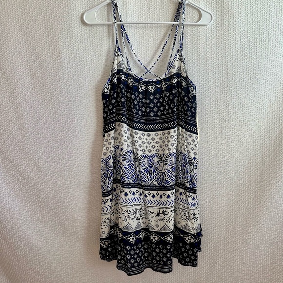 Roxy Blue and White Asymmetrical Dress - Picture 1 of 6